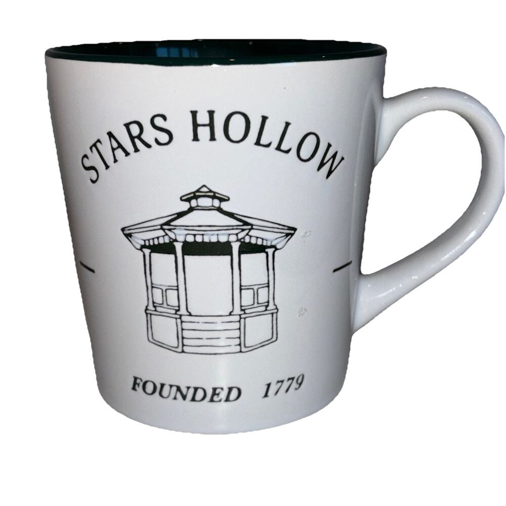 Gilmore Girls "Stars Hollow Founded 1779" White Green Coffee Mug Gazebo NEW